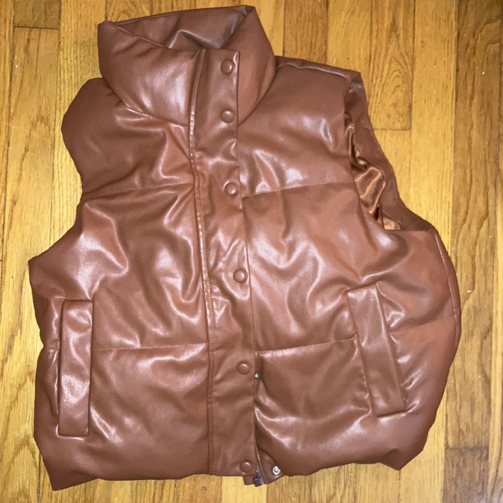 Brown faux leather jacket